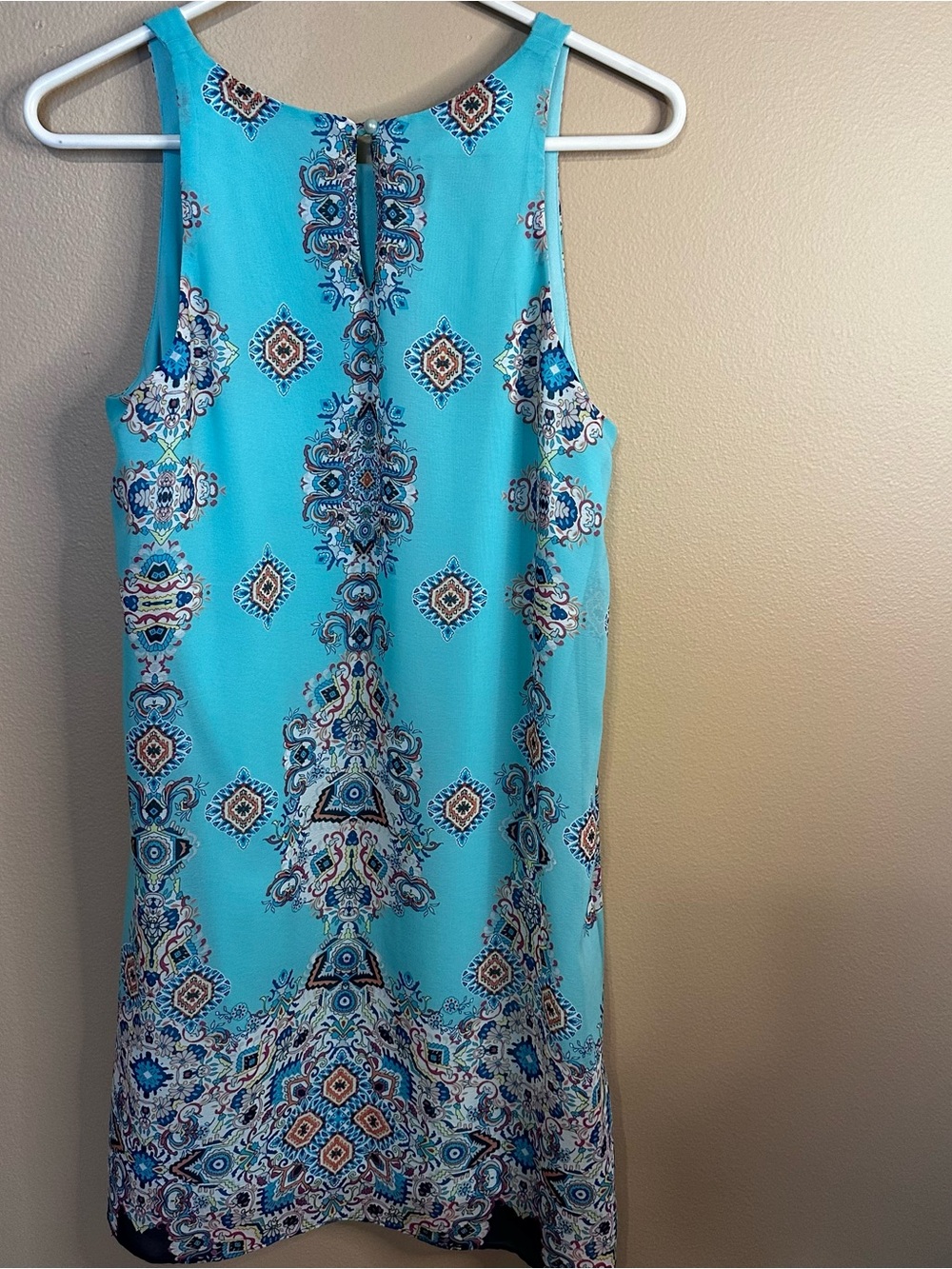 by & by Aqua Tile-Print Sleeveless Shift Dress - Picture 6 of 9